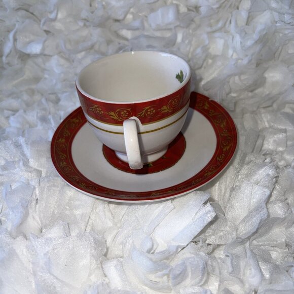 John Grossman Collection 2008 Christmas Bells Teacup Tea saucer Gund red white - Picture 11 of 13